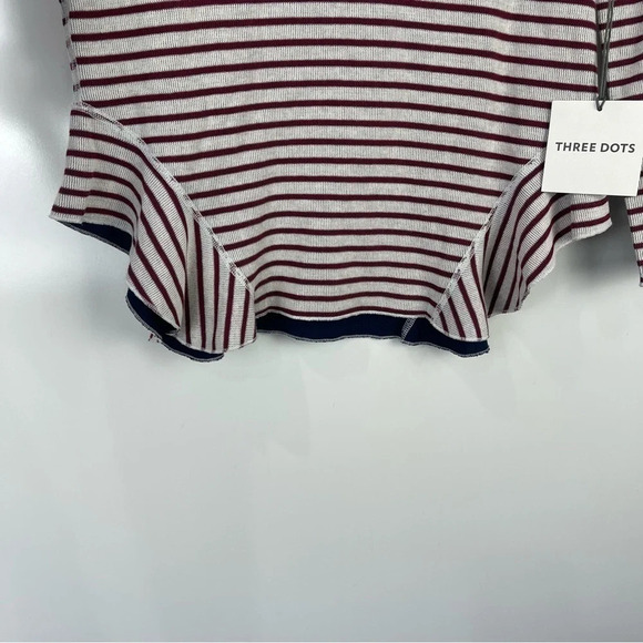 NEW Three Dot Reversible Stripe Ruffle Sleeve Top Size Small - Picture 8 of 10